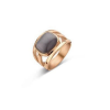 VICTORIA rose gold színű fekete köves gyűrű stone