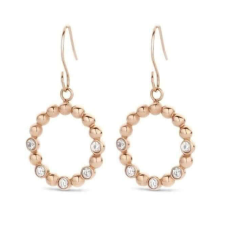 VICTORIA rose gold színű karika fülbevaló dots fülbevaló