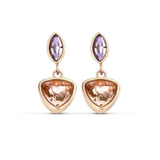 VICTORIA rose gold színű színes köves fülbevaló purple fülbevaló