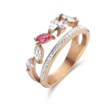 VICTORIA rose gold színű színes köves gyűrű rose gyűrű