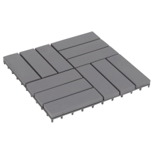 vidaXL 10 darab antikolt szürke tömör akácfa padlólap 30 x 30 cm építőanyag
