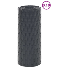 vidaXL 10 db antracitszürke polyrattan erkélyparaván 255 x 19 cm kerti bútor