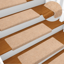 vidaXL 10 db barna tűlyukasztott lépcsőszőnyeg 65x21x4 cm lakástextília