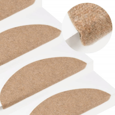 vidaXL 10 db bézs öntapadó lépcsőszőnyeg 56 x 17 x 3 cm lakástextília