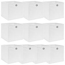 vidaXL 10 db fehér szövet tárolódoboz 32 x 32 x 32 cm bútor