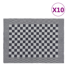 vidaXL 10 db fekete-fehér pamut konyhai törölköző 50 x 70 cm lakástextília