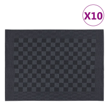 vidaXL 10 db fekete-szürke pamut konyhai törölköző 50 x 70 cm lakástextília