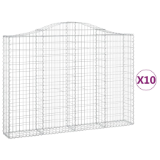vidaXL 10 db íves horganyzott vas gabion kosár 200x30x140/160 cm (3145480) kerti tárolás