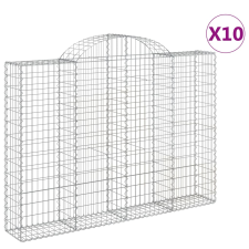 vidaXL 10 db íves horganyzott vas gabion kosár 200x30x140/160 cm (3146160) kerti tárolás