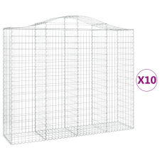 vidaXL 10 db íves horganyzott vas gabion kosár 200x50x160/180 cm (3145711) kerti tárolás