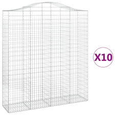 vidaXL 10 db íves horganyzott vas gabion kosár 200x50x220/240 cm (3145774) kerti tárolás