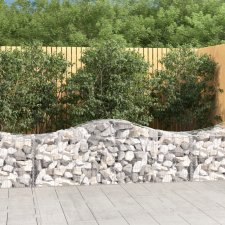 vidaXL 10 db íves horganyzott vas gabion kosár 200x50x60/80 cm kerti tárolás