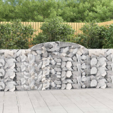 vidaXL 10 db íves horganyzott vas gabion kosár 300 x 30 x 100/120 cm kerti tárolás