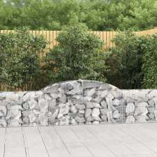 vidaXL 10 db íves horganyzott vas gabion kosár 300x30x60/80 cm kerti tárolás