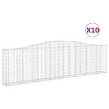 vidaXL 10 db íves horganyzott vas gabion kosár 400x30x100/120 cm (3145834) kerti tárolás