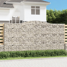 vidaXL 10 db íves horganyzott vas gabion kosár 400x50x200/220 cm kerti tárolás