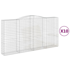 vidaXL 10 db íves horganyzott vas gabion kosár 400x50x200/220 cm (3147069) kerti tárolás