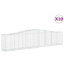 vidaXL 10 db íves horganyzott vas gabion kosár 400x50x80/100 cm (3145951) kerti tárolás