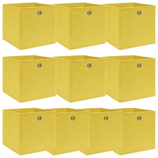vidaXL 10 db sárga szövet tárolódoboz 32 x 32 x 32 cm bútor