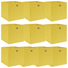 vidaXL 10 db sárga szövet tárolódoboz 32 x 32 x 32 cm bútor