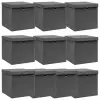 vidaXL 10 db szürke szövet tárolódoboz fedéllel 32 x 32 x 32 cm