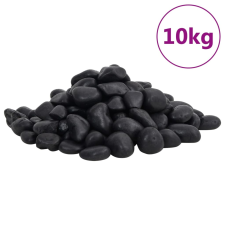 vidaXL 10 kg fekete csiszolt kavics 2-5 cm akvárium dekoráció