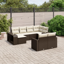 vidaXL 10 részes barna polyrattan kerti ülőgarnitúra párnákkal kerti bútor