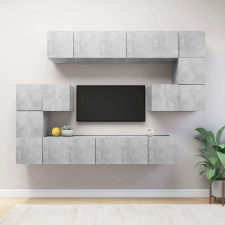 vidaXL 10 részes betonszürke forgácslap TV-szekrényszett bútor