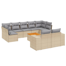 vidaXL 10 részes bézs polyrattan kerti ülőgarnitúra párnával (3225597) kerti bútor