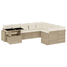 vidaXL 10 részes bézs polyrattan kerti ülőgarnitúra párnával (3267508) kerti bútor