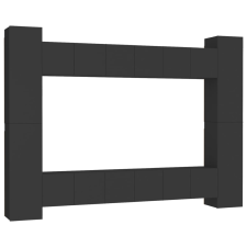 vidaXL 10 részes fekete forgácslap TV-szekrényszett (3078757) bútor