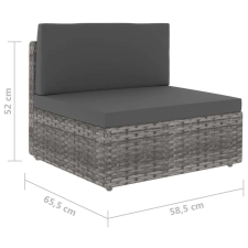 vidaXL 10 részes szürke polyrattan kerti ülőgarnitúra kerti bútor