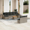 vidaXL 10-részes szürke polyrattan kerti ülőgarnitúra párnákkal