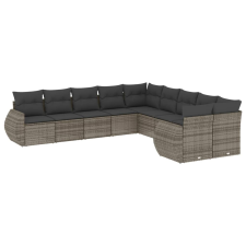 vidaXL 10 részes szürke polyrattan kerti ülőgarnitúra párnákkal (3221909) kerti bútor