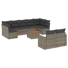 vidaXL 10 részes szürke polyrattan kerti ülőgarnitúra párnákkal (3224275) kerti bútor