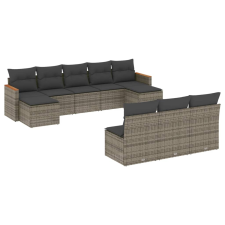 vidaXL 10 részes szürke polyrattan kerti ülőgarnitúra párnákkal (3226389) kerti bútor