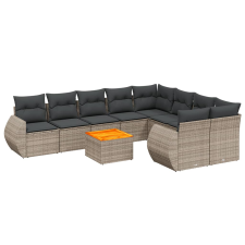 vidaXL 10 részes szürke polyrattan kerti ülőgarnitúra párnákkal (3257495) kerti bútor