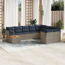 vidaXL 10 részes szürke polyrattan kerti ülőgarnitúra párnával kerti bútor