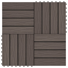 vidaXL 11 db (1 m2) sötétbarna dombornyomott WPC burkolólap 30x30 cm építőanyag