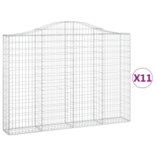 vidaXL 11 db íves horganyzott vas gabion kosár 200x30x140/160 cm (3145481) kerti tárolás