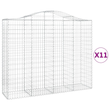 vidaXL 11 db íves horganyzott vas gabion kosár 200x50x160/180 cm (3145712) kerti tárolás