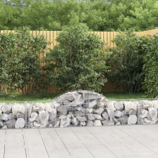 vidaXL 11 db íves horganyzott vas gabion kosár 200x50x40/60 cm kerti dekoráció