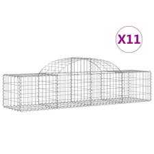 vidaXL 11 db íves horganyzott vas gabion kosár 200x50x40/60 cm (3146266) kerti tárolás