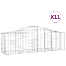 vidaXL 11 db íves horganyzott vas gabion kosár 200x50x60/80 cm (3145607) kerti tárolás