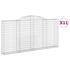 vidaXL 11 db íves horganyzott vas gabion kosár 300x30x140/160 cm (3146566) kerti tárolás