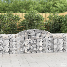 vidaXL 11 db íves horganyzott vas gabion kosár 300x30x80/100 cm kerti tárolás