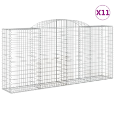 vidaXL 11 db íves horganyzott vas gabion kosár 300x50x140/160 cm (3146746) kerti tárolás