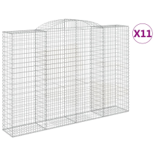 vidaXL 11 db íves horganyzott vas gabion kosár 300x50x200/220 cm (3146800) kerti tárolás