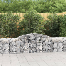 vidaXL 11 db íves horganyzott vas gabion kosár 300x50x60/80 cm kerti tárolás