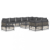 vidaXL 11 részes antracitszürke polyrattan kerti ülőgarnitúra párnával